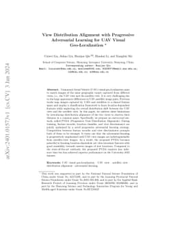 View Distribution Alignment with Progressive Adversarial Learning for
  UAV Visual Geo-Localization