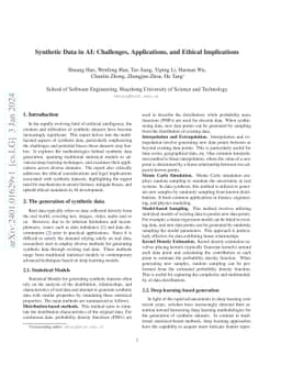 Synthetic Data in AI: Challenges, Applications, and Ethical Implications