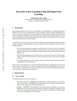 Zero-shot Active Learning Using Self Supervised Learning