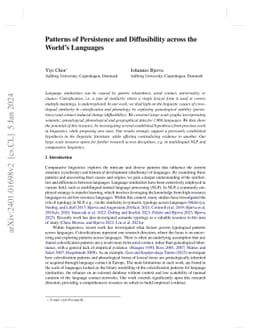 Patterns of Persistence and Diffusibility across the World's Languages