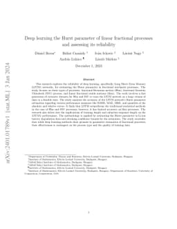 Deep learning the Hurst parameter of linear fractional processes and
  assessing its reliability