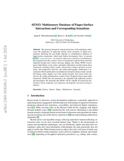 SENS3: Multisensory Database of Finger-Surface Interactions and
  Corresponding Sensations