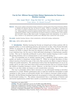 Fast & Fair: Efficient Second-Order Robust Optimization for Fairness in
  Machine Learning