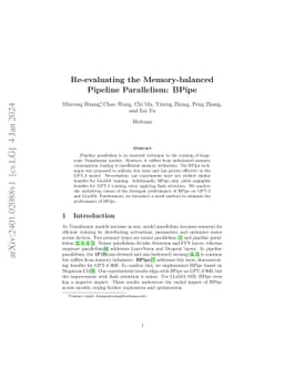 Re-evaluating the Memory-balanced Pipeline Parallelism: BPipe