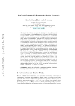 k-Winners-Take-All Ensemble Neural Network