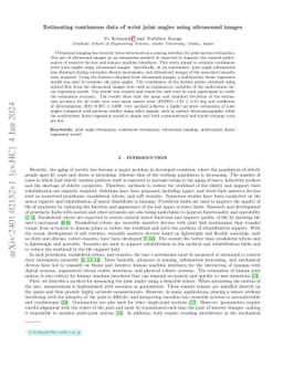 Estimating continuous data of wrist joint angles using ultrasound images