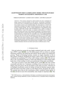 Lightweight Fish Classification Model for Sustainable Marine Management:
  Indonesian Case