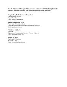 How Do Pedestrians' Perception Change toward Autonomous Vehicles during
  Unmarked Midblock Multilane Crossings: Role of AV Operation and Signal
  Indication
