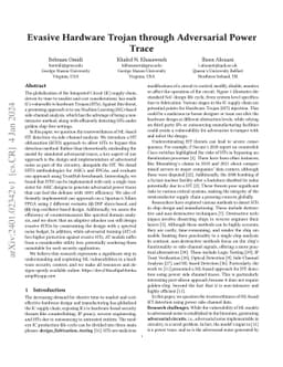 Evasive Hardware Trojan through Adversarial Power Trace