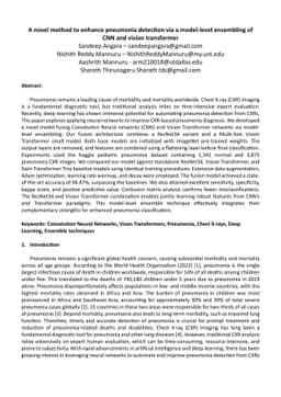 A novel method to enhance pneumonia detection via a model-level
  ensembling of CNN and vision transformer