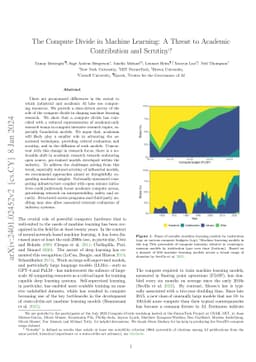 The Compute Divide in Machine Learning: A Threat to Academic
  Contribution and Scrutiny?