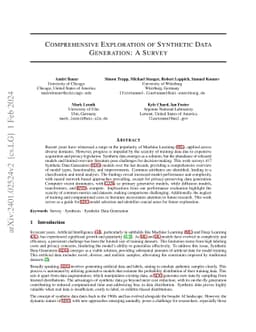 Comprehensive Exploration of Synthetic Data Generation: A Survey