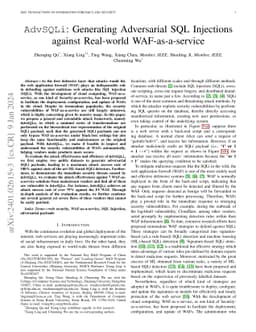 AdvSQLi: Generating Adversarial SQL Injections against Real-world
  WAF-as-a-service