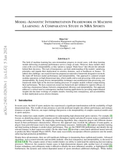 Model-Agnostic Interpretation Framework in Machine Learning: A
  Comparative Study in NBA Sports