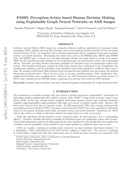 PAHD: Perception-Action based Human Decision Making using Explainable
  Graph Neural Networks on SAR Images