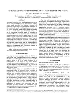 Enhancing targeted transferability via feature space fine-tuning