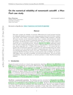On the numerical reliability of nonsmooth autodiff: a MaxPool case study
