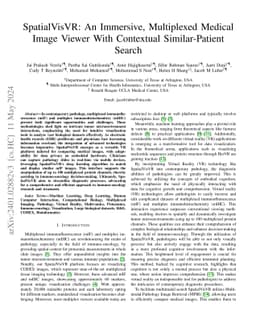 SpatialVisVR: An Immersive, Multiplexed Medical Image Viewer With
  Contextual Similar-Patient Search