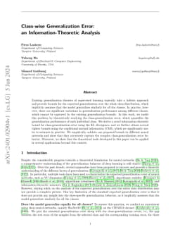 Class-wise Generalization Error: an Information-Theoretic Analysis