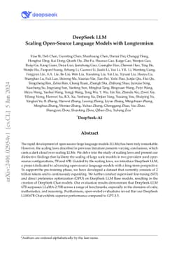 DeepSeek LLM: Scaling Open-Source Language Models with Longtermism