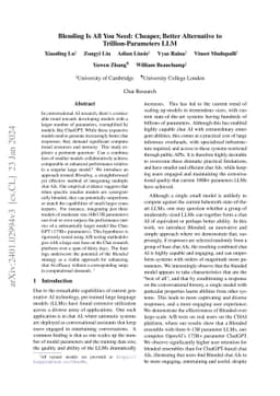 Blending Is All You Need: Cheaper, Better Alternative to
  Trillion-Parameters LLM