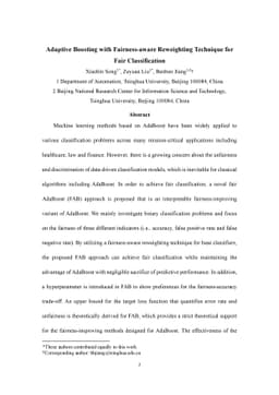 Adaptive Boosting with Fairness-aware Reweighting Technique for Fair
  Classification