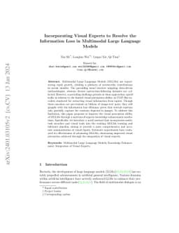 Incorporating Visual Experts to Resolve the Information Loss in
  Multimodal Large Language Models