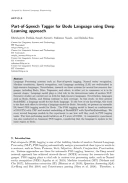 Part-of-Speech Tagger for Bodo Language using Deep Learning approach