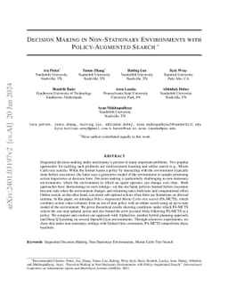 Decision Making in Non-Stationary Environments with Policy-Augmented
  Search