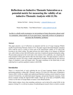 Reflections on Inductive Thematic Saturation as a potential metric for
  measuring the validity of an inductive Thematic Analysis with LLMs