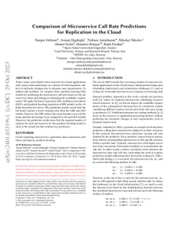 Comparison of Microservice Call Rate Predictions for Replication in the
  Cloud