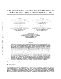 Amplifying robotics capacities with a human touch: An immersive
  low-latency panoramic remote system