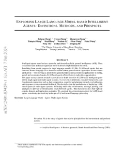 Exploring Large Language Model based Intelligent Agents: Definitions,
  Methods, and Prospects
