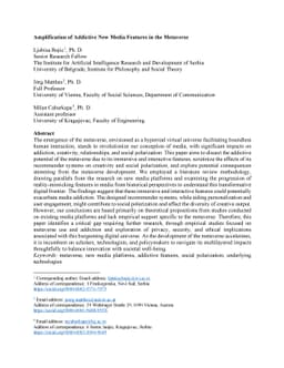 Amplification of Addictive New Media Features in the Metaverse