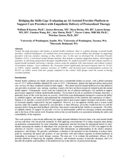 Bridging the Skills Gap: Evaluating an AI-Assisted Provider Platform to
  Support Care Providers with Empathetic Delivery of Protocolized Therapy
