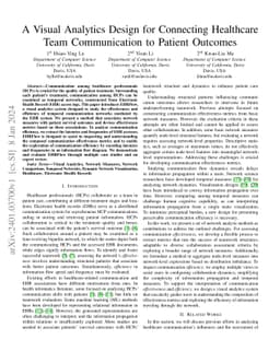 A Visual Analytics Design for Connecting Healthcare Team Communication
  to Patient Outcomes