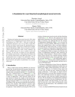 A foundation for exact binarized morphological neural networks