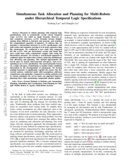 Simultaneous Task Allocation and Planning for Multi-Robots under
  Hierarchical Temporal Logic Specifications