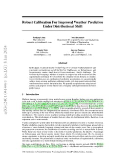 Robust Calibration For Improved Weather Prediction Under Distributional
  Shift