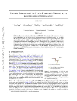 Private Fine-tuning of Large Language Models with Zeroth-order Optimization
