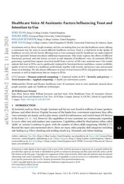 Healthcare Voice AI Assistants: Factors Influencing Trust and Intention
  to Use