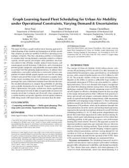 Graph Learning-based Fleet Scheduling for Urban Air Mobility under
  Operational Constraints, Varying Demand & Uncertainties