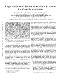 Large Model based Sequential Keyframe Extraction for Video Summarization