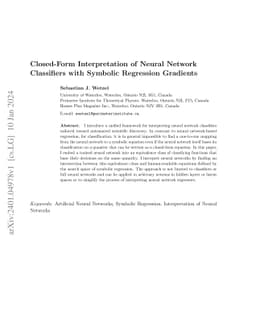 Closed-Form Interpretation of Neural Network Classifiers with Symbolic
  Regression Gradients