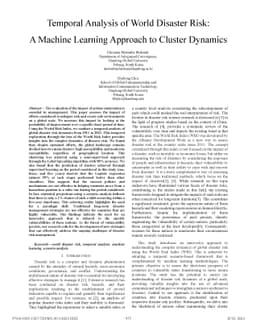 Temporal Analysis of World Disaster Risk:A Machine Learning Approach to
  Cluster Dynamics