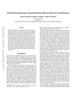 Distributed Monitoring for Data Distribution Shifts in Edge-ML Fraud
  Detection