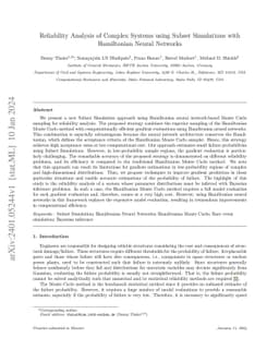 Reliability Analysis of Complex Systems using Subset Simulations with
  Hamiltonian Neural Networks