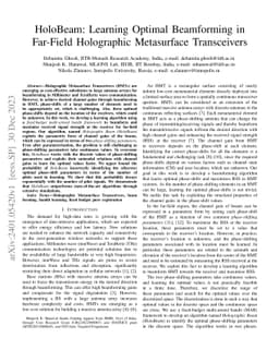 HoloBeam: Learning Optimal Beamforming in Far-Field Holographic
  Metasurface Transceivers
