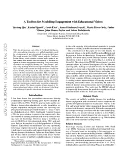 A Toolbox for Modelling Engagement with Educational Videos