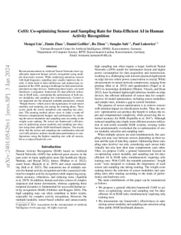 CoSS: Co-optimizing Sensor and Sampling Rate for Data-Efficient AI in
  Human Activity Recognition
